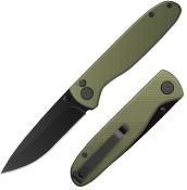 OEDK1C Couteau OUTDOOR EDGE Dirk Button Lock Drop Point Lame Acier 8Cr13MoV Manche Aluminium Vert Sécurité Button Lock - Livraison Gratuite