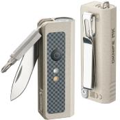OKNMKMOADW Couteau Lampe Multi-Outils Oknife MK Lame Acier 9Cr18MoV Manche Alu Blanc Slip Joint - Livraison Gratuite