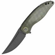 PFKP06GRMDW Couteau Petrified Fish Simum | Lame Trailing Point Acier K110 D2 | Manche Green Micarta Linerlock - Livraison Gratuite