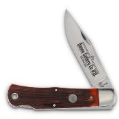 QAWB106L Couteau Queen Amber Winter Bottom Lame Clip Point Acier 1095 Manche Os Amber Lockback USA - Livraison Gratuite