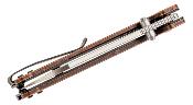 QS130K Couteau QSP Penguin Copper Black Lame D2 Manche Cuivre - Livraison Gratuite
