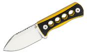 QS141A1 Couteau de Cou QSP Canary Black/Yellow Lame Acier 14C28N Etui Kydex - Livraison Gratuite