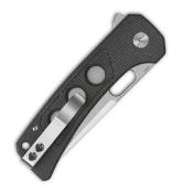 QS156A1 Couteau QSP Unicorn Dark Brown Lame Acier 14C28N IKBS Button Lock - Livraison Gratuite