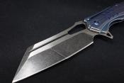 RR2145 Couteau Rough Ryder Pliant Tanto Lame Inox Manche Acier Bleu Stonewash Clip - Livraison Gratuite