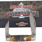 RR2530 – Couteau Rough Ryder Senator – Lame acier damas spear & wharncliffe Manche Os cannelle Slip joint – Livraison Gratuite