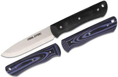 RS3711 Real Steel Bushcraft II – Lame Fixe Lame Acier D2 Polished Finish Manche G10 Noir Housse Kydex - Livraison Gratuite