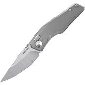 RS7141T1 Couteau Pliant de Poche Real Steel Spectrum Lame Acier VANAX Satin Manche Titane Gris Button Lock - Livraison Gratuite