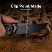 S25001A1 SENCUT Slybolt  Black – Couteau Pliant EDC Thumb Stud & Crossbar Lock Lame Clip Point 9Cr18MoV Black Manche Micarta Noir - Livraison Gratuite