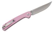 S250073 Sencut Skelfin Pink | Lame Clip Point Acier 9Cr18MoV Manche G10 | Button Lock | Roulement Céramique - Livraison Gratuite