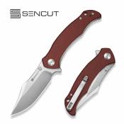 S250602 Sencut Tauron – Couteau pliant Liner Lock Lame Acier D2 Satin Manche Burgundy G10 - Livraison Gratuite