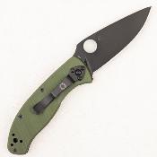 SC122GPBGR Couteau Spyderco Tenacious - Lame Drop Point Acier 8Cr13MoV Black - Manche G10 Vert Foliage - Sécurité Liner Lock - Livraison Gratuite