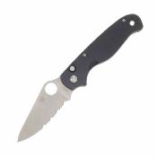 SC275CFPS — Couteau Spyderco ButtonUp Lame Acier 8Cr13MoV Modified Clip Point Serr Manche Fibre de Carbone G10 Button Lock - Livraison Gratuite