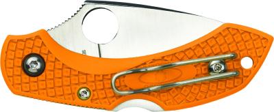SC28POR2 — Couteau Spyderco Dragonfly 2 Lame Acier VG-10 Full-Flat Stonewash Manche FRN Orange Lockback - Livraison Gratuite