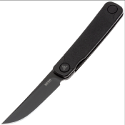 SRM131MGB Couteau SRM Enso 131M-GB Trailing Point Lame Acier Sandvik 14C28N Manche Black G10 Sécurité Liner Lock - Livraison Gratuite 
