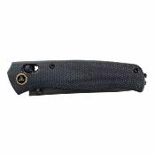 SRM255LMB3  Couteau SRM Medal | Lame Acier Laminated 140Cr Drop Point | Manche Plaquettes Black Micarta | Ambi-Lock | Livraison Gratuite