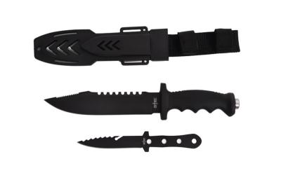 Lot de 3 STT221189BKPB Set de 2 Couteaux S-TEC Tactical Lame Acier 440 Bowie + Couteau de Lancer Etui - Livraison Gratuite