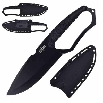 STT25148BK S-TEC Fixed Blade – Couteau Lame Acier 3Cr13 Black – Manche Synthétique Noir Housse Kydex – Livraison Gratuite