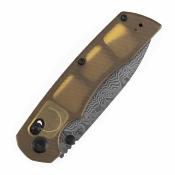 T1001V10 Couteau Tenable Kryo Lame Acier Damas Manche Ultem Ambre Crossbar Lock – Livraison Gratuite