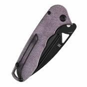 T1054A6 Tenable Bombur - Couteau Pliant Linerlock Lame Acier D2 Blackwash Drop Point Manche Micarta Violet - Livraison Gratuite