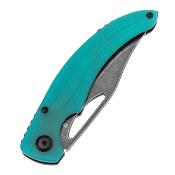 T1119A5 Tenable Gideon - Couteau Pliant EDC Liner Lock Lame Clip Point Nitro-V Blackwash Manche G10 Tiffany Blue - Livraison Gratuite