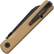 TD013DM Couteau Defcon Operator Tanto Reverse Lame Sandvik 14C28N Manche Aluminium Tan Sécurité Button Lock - Livraison Gratuite