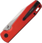TD014RD Couteau Defcon Tier 1 Sheepfoot Lame Acier Sandvik 14C28N Manche Aluminium Red Sécurité Button Lock - Livraison Gratuite