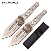 TFTK0012 Set de 2 Couteau de Lancer Tac Force 2 Throwing Skull Lame Acier 3Cr13 Etui Nylon - Livraison Gratuite