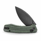 TVJM02GMN Trivisa Koala-B | Couteau Pliant EDC | Lame Drop Point Acier N690 | Manche Micarta Green | Crossbar Lock - Livraison Gratuite