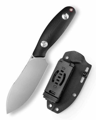 TVJM05BG14 Trivisa Trivisa Aubergine BG – Couteau Fixe Lame Acier 14C28N Manche G10 Black Étui Kydex – Livraison Gratuite 