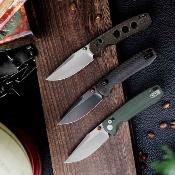 TVJM06BM14 Trivisa Butterfly – Couteau pliant Crossbar Lock Lame Acier 14C28N Blackwash Manche Black Micarta - Livraison Gratuite