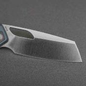 VOSA1813 Vosteed Kroc Ocean | Couteau Lame Reverse Tanto Acier S35VN Satin | Manche Gray Aluminum & Ocean Micarta Inlays - Livraison Gratuite