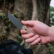 VOSD0107 Vosteed Mink – Couteau Lame Fixe Lame Acier 14C28N Destroyer Gray Manche Sand G10 Housse Kydex - Livraison Gratuite