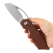 B3016a4 Couteau Goblin L Tenable Lame Acier 14C28N Sheepsfoot | Manche Plaquettes Brown Micarta | Liner Lock | Livraison Gratuite
