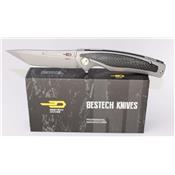Couteau Bestech Predator Acier S35VN Tanto Manche Titane/Fibre de Carbone BTKT1706B - Free Shipping