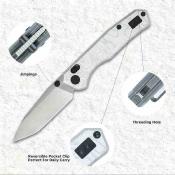 CMB22C CMB Explorer V2 | Couteau Lame Acier 14C28N Satin Drop Point | Manche Aluminum Foil | Axis Lock | Livraison Gratuite