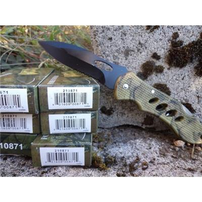 Lot de Couteaux 6 Couteaux de Chasse Lame Acier Carbone Serrated Manche Camo Lockback CN210871 - Free Shipping