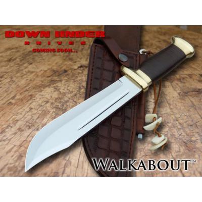 Couteau Bowie Down Under The Walkabout Lame Acier 440C Manche Cuir Etui Cuir DUKWA - Free Shipping