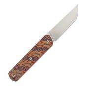 G2020A2 Couteau Foosa Tenable Knives | Lame Acier D2  Tanto | Manche Plaquettes Vortex Micarta | Housse Nylon | Livraison Gratuite