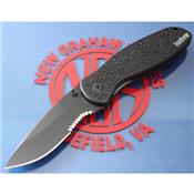 Couteau Kershaw Blur Tactical A/O Acier 14C28N Serr Manche 6061-T6 Made USA KS1670GBBLKST - Free Shipping