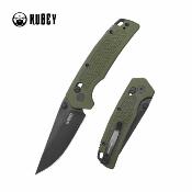 KUB464C Kubey Geri | Couteau Lame Acier 14C28N Satin | Manche G10 Green | Crossbar Lock | Livraison Gratuite