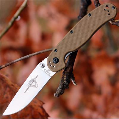 Couteau Ontario Rat II D2 Coyote Brown Manche FRN Lame Acier D2 Linerlock Clip ON8828CB - Free SHipping