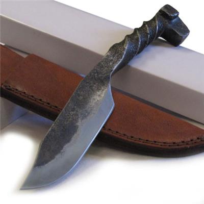 Couteau Fabrication Artisanal Couteau Forgé Acier Carbone Etui Cuir PA4408 - Free Shipping