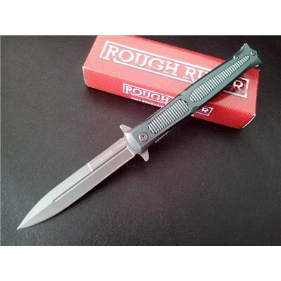 RR1858 Couteau Stiletto Lame Acier Inox/Titanium Manche Aluminum - Livraison Gratuite