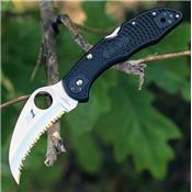 Couteau Spyderco Tasman Salt 2 Hawkbill Salt Lame Acier H1 Serr Manche Black FRN Made Japan SC106SBK2 - Free Shipping