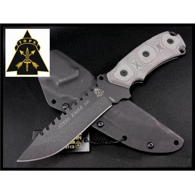 Couteau de Survie Tops Knives Tops Steel Eagle Lame Acier 1095 Manche Micarta Etui Kydex Made In USA TP105HP - Free Shipping