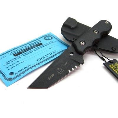 Couteau TOPS Special Assault Weapon Acier Carbon 1095 Manche G-10 Etui Kydex Made USA TPSAW02 - Free Shipping
