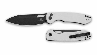 BTKMK05E Bestechman Firebird Lame Acier D2 Satin Manche G10 White Button Lock Thumb Hole - Livraison Gratuite