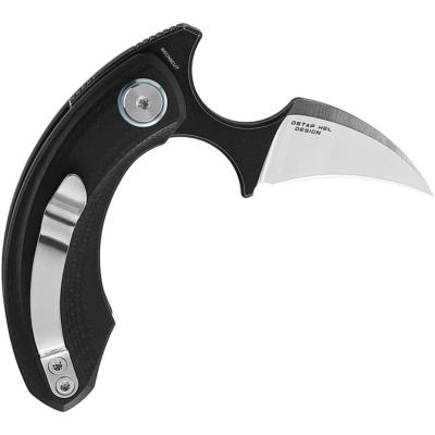 BTKG52F2 Couteau Bestech Strelit | Lame Acier MagnaCut Black Stonewash & Satin (HRC 62-64) | Manche Plaquettes Black G10 | Linerlock | Livraison Gratuite
