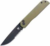 CBTPLRODBDS CobraTec Prowler | Couteau Pliant | Lame Drop Point D2 | Manche G-10 OD Green | Button Lock | Livraison Gratuite