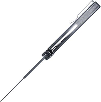 CBTSTBLBKBK — Couteau Cobratec Knives Stiletto Button Lock Lame Acier VG-10 Stiletto Noire Mitres Inoxydables Manche G10 Noir Livraison Gratuite